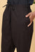 Soot black Cotton Casual Pant