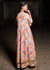 Shuddhi Peach Handblock Printed Gota Long Dress