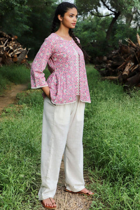 Shuddhi Pink And Violet Double Top