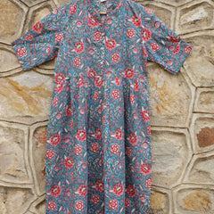 Koi Blue Pleated Dress