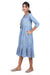 Cyan Blue with Cornflower Blue Handblock Printed Dress