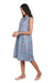 Carolina Blue with a Combination of Rose Red Handblock Printed Dress