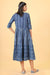 Shuddhi Indigo Striped Handblock Printed Dress
