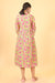 Shuddhi Corn yellow and taffy pink Handblock Printed dress