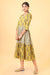 Shuddhi Beige and canarry yellow Handblock Printed long Dress