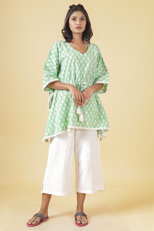 Seaweed Green Batik Kaftan