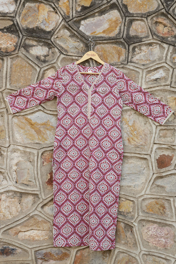 Taffy Pink Straight Kurta.